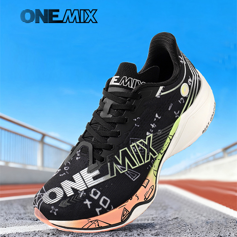 Carbon Plate Marathon Racing Shoes - ONEMIX ไนลอนคาร์บอนเพลทรองเท้าวิ่งสำหรับผู้ชายการดูดซับแรงกระแทกแบบเต็มความยาวรองเท้ากีฬาคาร์บอนเพลทรองเท้าผ้าใบสำหรับเดิน
