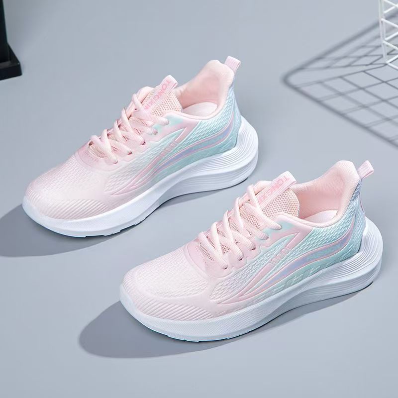 Shock Absorbing Gym Trainers - แฟชั่นผู้หญิงรองเท้าผ้าใบรองเท้าเดินแบบสบายๆน้ำหนักเบาระบายอากาศได้ดีรองเท้าวิ่งกลางแจ้งยิมกีฬารองเท้าพื้นนุ่มเลดี้