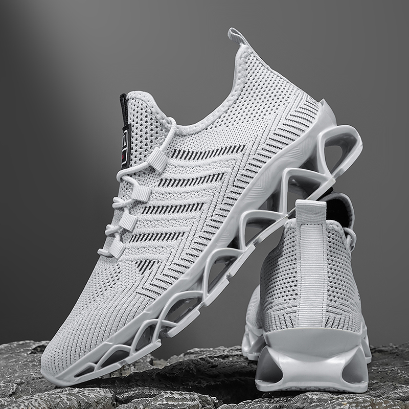 รองเท้าผู้ชาย รองเท้าผ้าใบลำลอ - Shock Absorbing Gym Trainers บทวิจารณ์และราคา