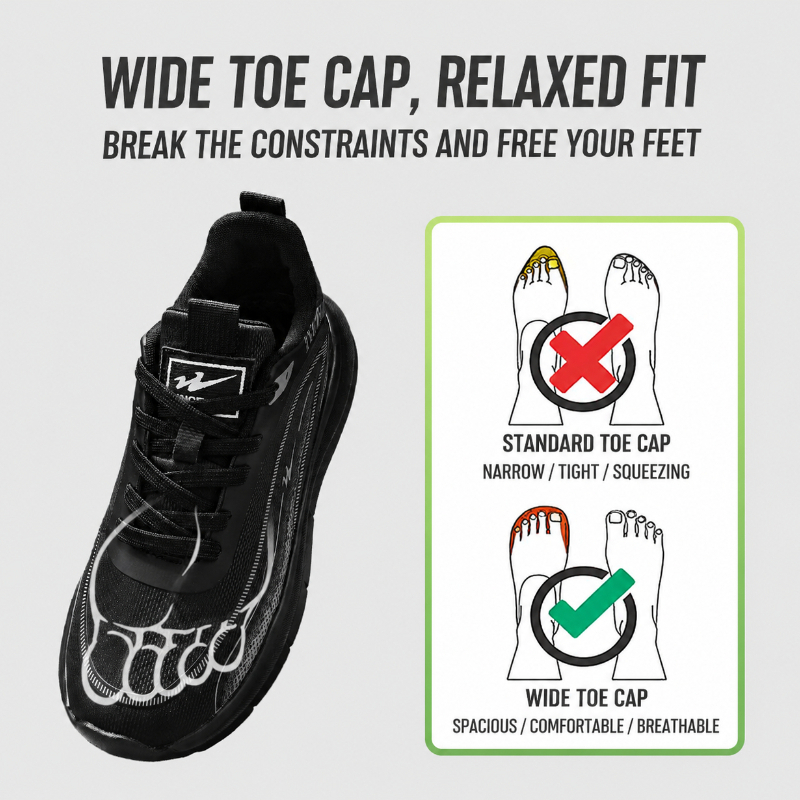 รองเท้าผ้าใบผู้ชายทรงกว้าง ดับ - Wide Toe Box Running Sneakers บทวิจารณ์และราคา